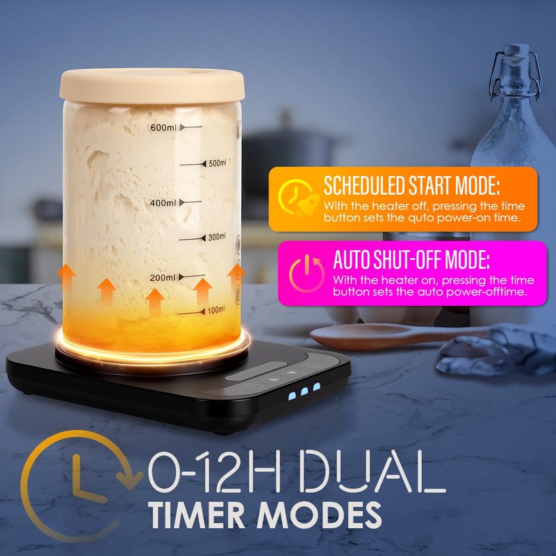 Aimoptg 2025 Upgrade Sourdough Starter Warmer, Precise 1°F Thermostat Control
