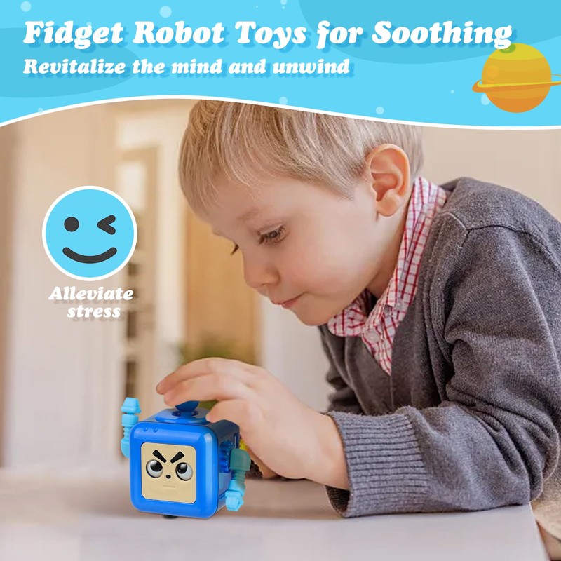KGULQ Robot Fidget Toys for Adults Kids, 6-Side Multifunctional Fidgets
