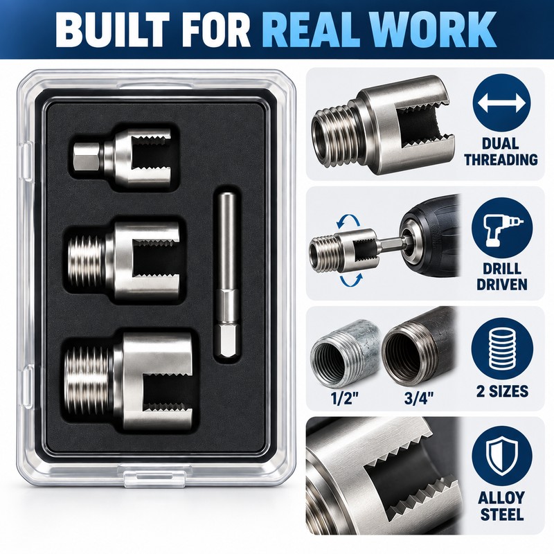 Integrated Pipe Threading Tool for 4-point / 6-point Water Distribution
