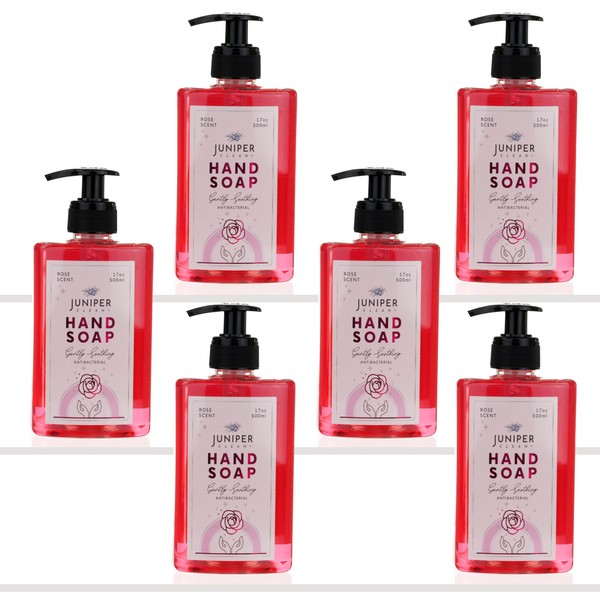 Juniper CLEAN, Antibacterial Hand Soap with Pump, Rose Scent, Liquid