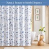 Martha Stewart Martha's Garden Shower Curtain Botanical Floral Print Cotton