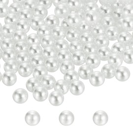 sourcing map 2600pcs 6mm White Pearl Beads ABS Faux Pearls Vase Fillers 300g Ornament Filler for Crafts Centerpieces Jewelry Making Aquarium Decoration