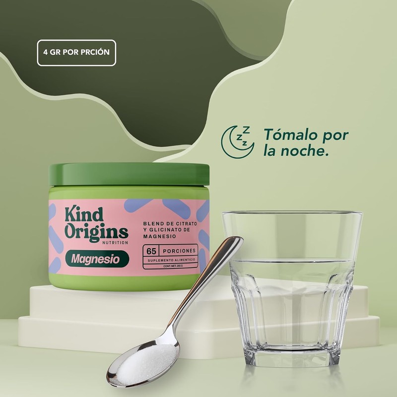 Citrato y Glicinato de Magnesio en Polvo Kind Mag Blend