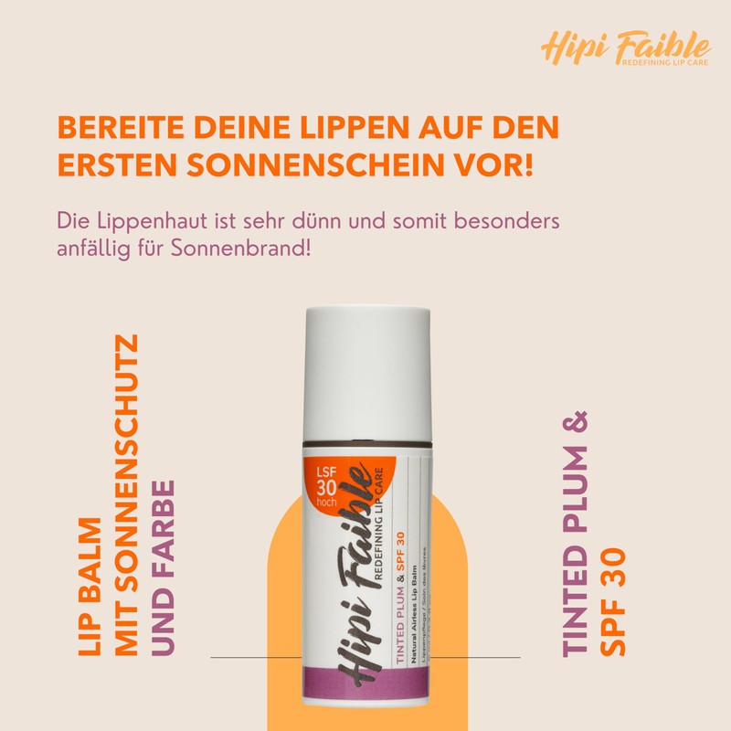 Hipi Faible TINTED PLUM & SPF 30 - Lip Care