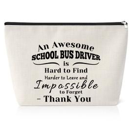 Thank You Gift for School Bus Driver Makeup Bag School Bus Driver Appreciation Gifts Bus Driver Gift for Woman School Bus Driver Back to School Gift Christmas Graduation Birthday Gift
