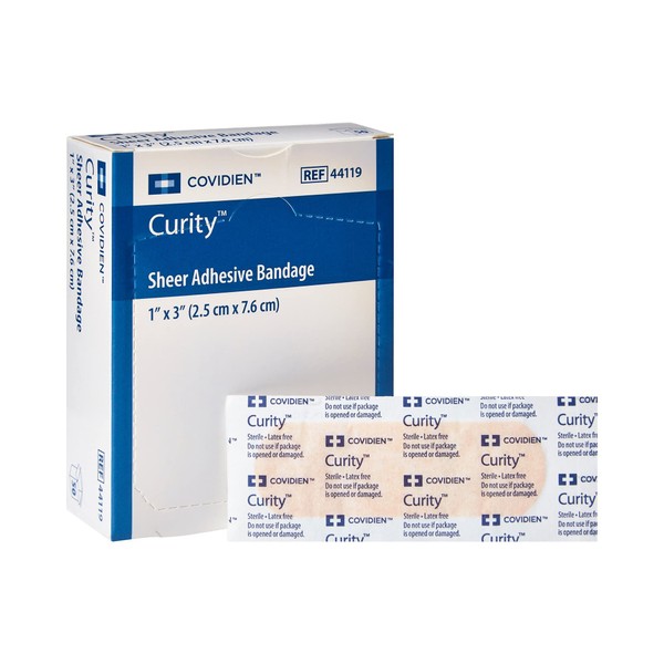Kendall Healthcare 6844119 Curity Sheer Adhesive Bandage 1" X 3",Kendall Healthcare - Box 50