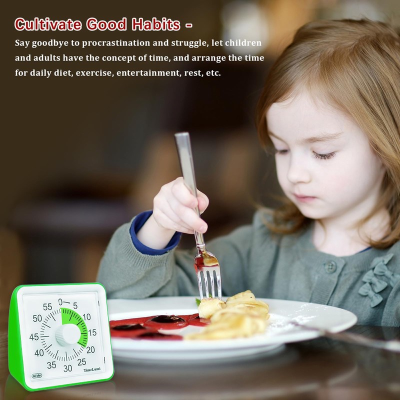 TimeLumi 60-Minute Visual Timer for Kids, Time Management Tool Study