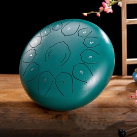 Baoyemes Steel Tongue Drum 6 inch 8 Notes Handpan Drum, Percussion Instrument with Drum Bag, Drumstick, Fingertips, Alternate voice post, for Musical Education Concert, Green