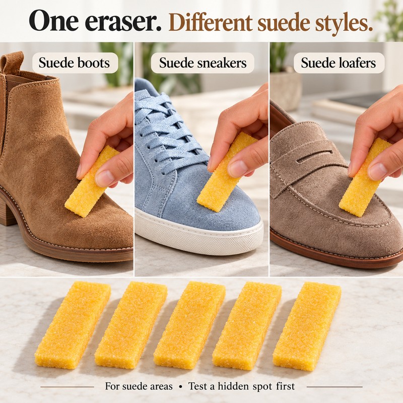 5-Pack Natural Rubber Shoe Erasers for Suede Cleaning – Compact