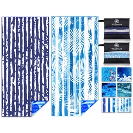 Widdonen Lightweight Thin Microfiber Beach Towel Sand Free Quick Dry Absorbent Compact Soft Pool Swim Travel Towels Extra Large Oversized Beach Accessories Packable Essentials Stuff Gifts for Adult