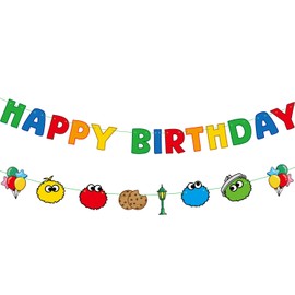 Street Birthday Banner- Red Green Street Happy Birthday Banner, Street Birthday Decorations for Boys, Cartoon Themed Happy Birthday Sign for Boys 1st 2nd 3rd Party Baby Shower