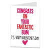 Funny Valentines Card Congrats On Your Fantastic Bum