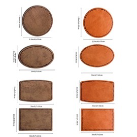 80PCS Blank Hat Patches Laserable Square Rustic Leatherette Patch Adhesive Faux Leather Patches Blanks for Hats Fabric Custom Repair Sew Laser Supplie (Khaki+Archaize)