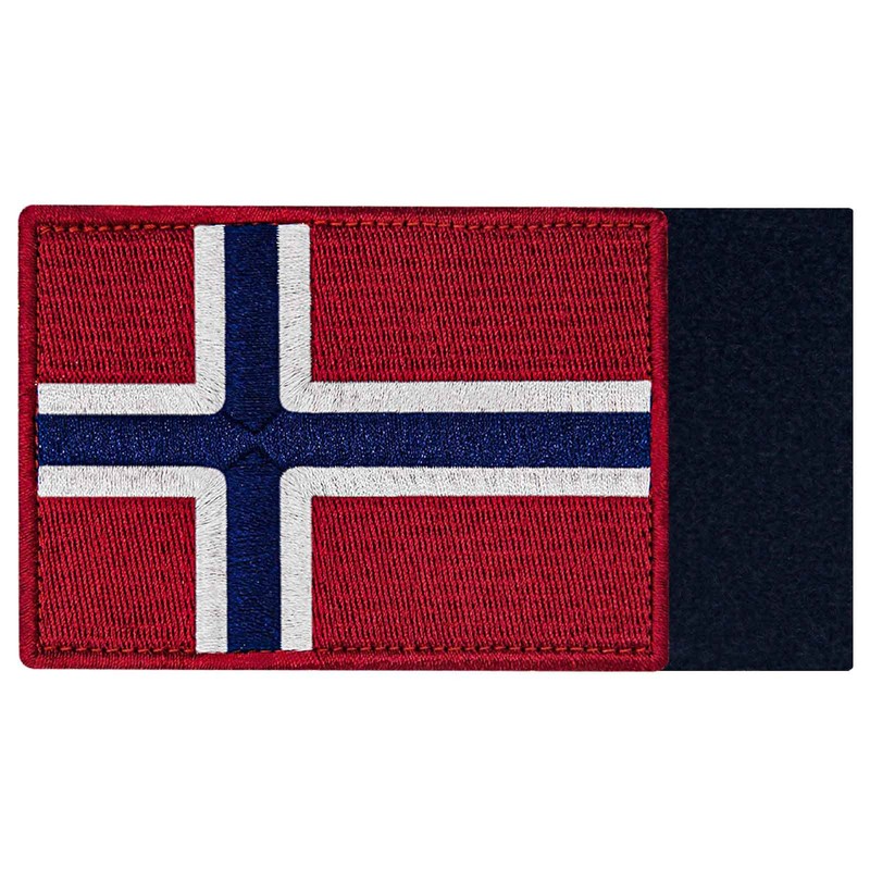 EmbTao Norway Flag Embroidered Emblem Norwegian National Applique Fastener Hook