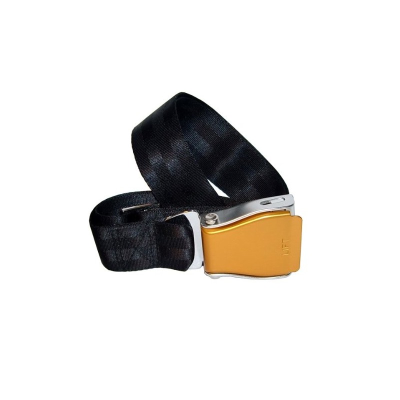 Skybelt Airplane Belt Gold - Silver/Black Trouser Belt Adjustable Length,