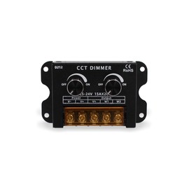 LED PWM CCT Dimmer Controller for LED Stripes DC5-24V 15A x 2CH 24V: 720W Aluminium Black