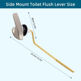 Hygie Rinse Universal Side Mount Toilet Handle Replacement Kit Compatible with Kohler K-GP30324-CP/Glacier Bay Toilet with 1pc Flapper Chain, Metal Toilet Flusher Lever, Brushed Nickel