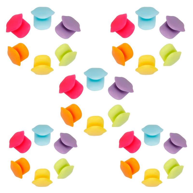 5Set Drink Markers Innovative Tongue Shape Silicone Wine Glass Cup