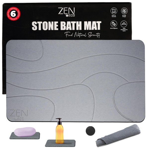 ZEN-ECO Bathroom Stone Mat Quick Dry (6-Piece) – Quick Dry