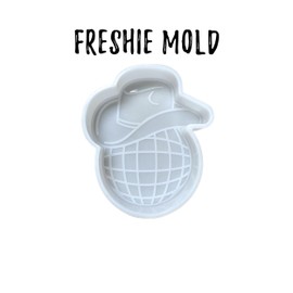 Cowboy Disco Ball Freshie Silicone Mold 5 x 4.5 x 0.8” inches Western Chic Form for Scented Aroma Beads Supplies Resin, Car Candles, Soap Oven Safe Bake Heat Resistant to 400 F