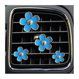 Osilly 8PCS Car Daisy Flower Air Vent Clip, Cute Auto Outlet Air Conditioning Clip, Sweet Girly Vehicle Fresheners Gift for Women Girls, Car Interior Decor Universal Fit（Blue）