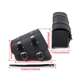 Motorcycle PU Leather Saddle Bag Universal Motorcycle Tool Bags (Right)