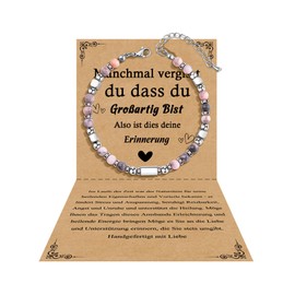 YELUWA Gifts for Women Bracelet Natural Stones Woman Idea Original Gift Teenager Girls Gifts Christmas Wife Birthday Gift Bracelet Gift for Wife Mother Sister Girlfriend, Stainless Steel, Bead