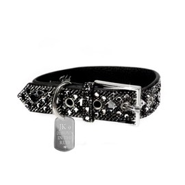 Jacqueline Kent Diamonds in The Ruff Dog Rhinestone Crystal Collar, Medium (Black)