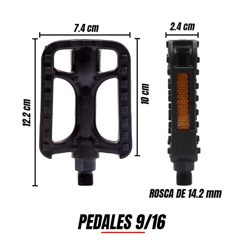 ALTREGO Pedales Bicicleta con Reflejante y Antiderrapante Rosca 9/1 =