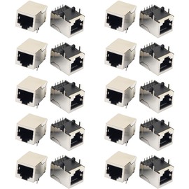 yddmyo 20pcs RJ45 8P8C PCB Connector Adapters Jack Socket Female to Female for Ethernet Cat5 Cat6 Data Network Mounting Mount Coupler