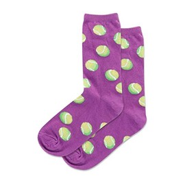 Hot Sox Kid's Tennis Crew Socks 1 Pair, Purple, Kid's Medium/Large