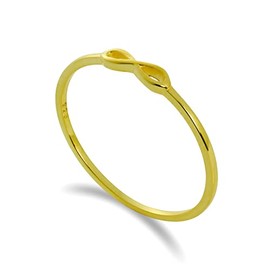 Gold Dipped Sterling Silver Infinity Loop 1mm Stacking Ring Size S (J - W Available)