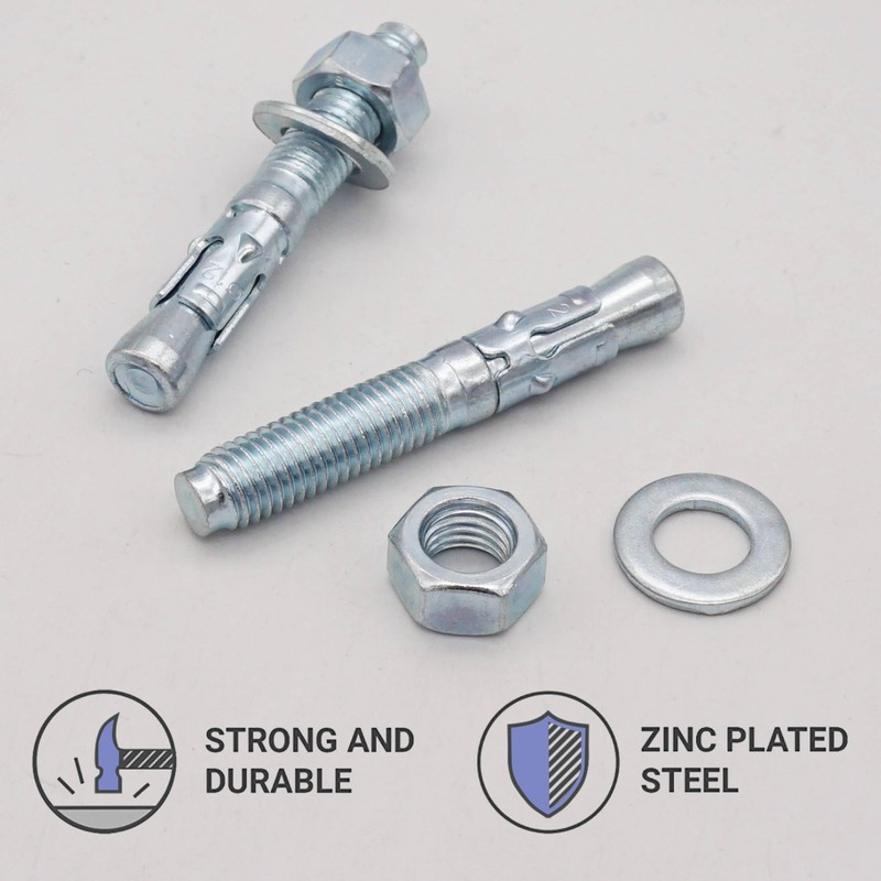 SKIR'CO (Pack of 8) Galvanised Wedge Anchors M12 x 80