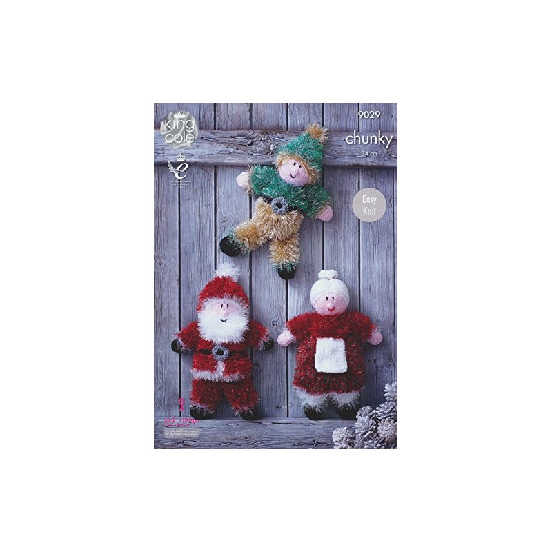 King Cole Tinsel Chunky Knitting Pattern Christmas Toys - 9029
