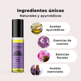 Aceite Esencial de Aromaterapia Deep Sleep para Ansiedad, Dormir y Meditacion - Difusor de Aceites Esenciales para la Piel - Regalos para Mujer Cumpleaños - Roll On de 10 ml - PRAHYAM AYURTHECARY