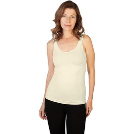 Skinny Tees Women's Basic Wide Strap Cami, Ivory, One Size