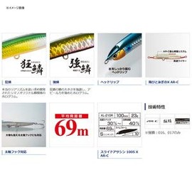 Shimano XL-210R Exsense Sliding Assassin 100S X AR-C 017 Sinking Pencil for Sea Bass