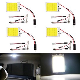 YongMing Room Lamp, 24 LED White COB Surface Illuminated Dome Light for 12V with 3 Different Adapters, 4 Pcs