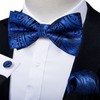 DiBanGu Pretied Bow Ties for Men Blue Bow Tie Silk