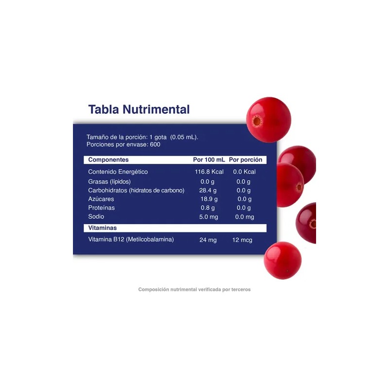 2 Pack Vitamina B12 Metilcobalamina Arandano 600 Tomas 30 Ml