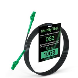 8ternityFiber Armoured Fibre Optic Cable LC/APC to LC/APC 15M/49FT, Armoured Fibre Optic Cable Simplex Singlemode 9/125μm, Length Options: 5m-50m, 3mm LSZH