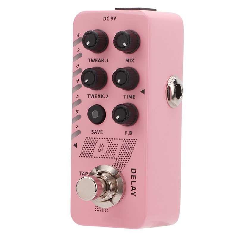 Digital Delay Pedal Metal Pink Guitar Looper Effect Pedals with