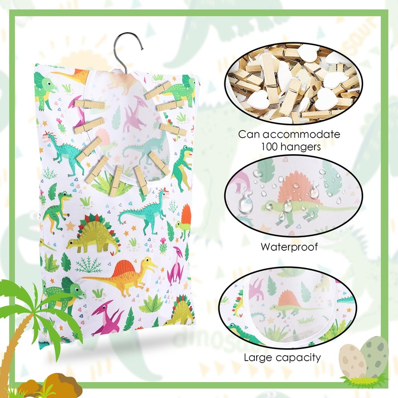 2 soportes para pinzas de ropa de dinosaurios, 15 x