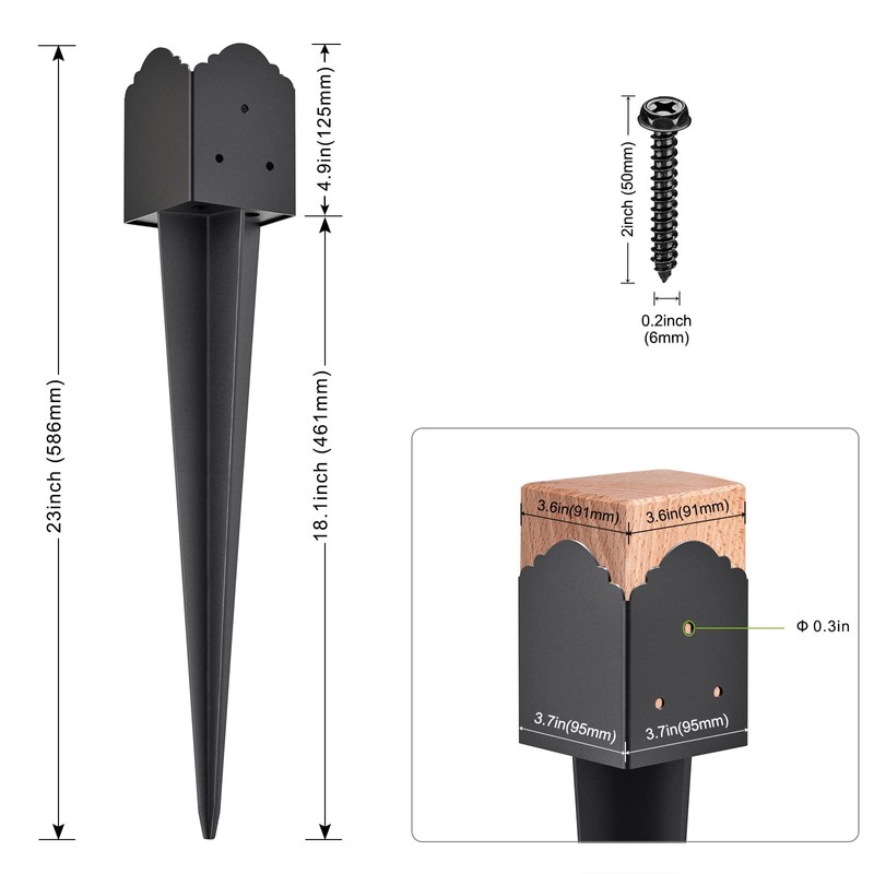 Insaga 4x4 Fence Post Anchor Ground Spike 23'' x 3.7''