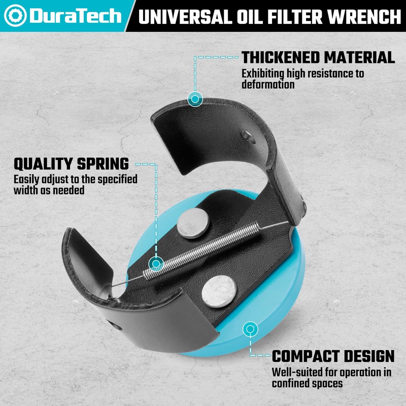 DURATECH Adjustable Oil Filter Wrench, Universal Oil Filter Removal Tool