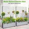 CuisinSmart Metal Planter Box with Trellis Privacy Screen, Raised Garden