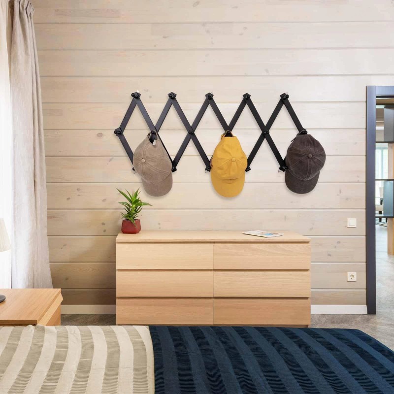 SCUNDA Accordion Wall Hanger with 16 Hooks Wooden Wall Expandable