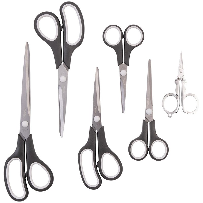 General Office 12 Piece Titanium Coated Stainless Steel Scissors Set