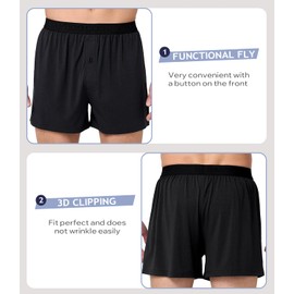 BAMBOO COOL Mens Underwear Boxers Moisture-wicking and Cool Men's Boxer Shorts Loose Fit Super Soft 4 Pack Small