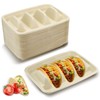Disposable Taco Holder, Paper Taco Plates with 3 Dividers, Fiesta